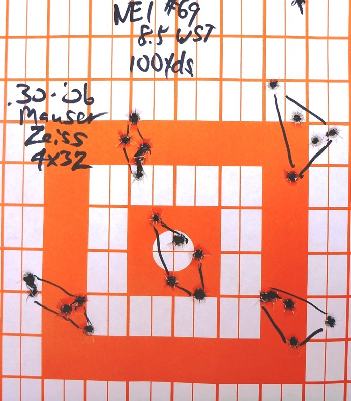 Mauser Sporter NEI#69 Plain Base 8.5 WST 100 yds