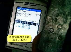 range lead sample XRF scan